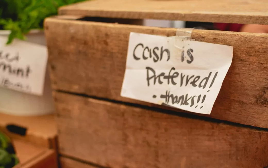 Cash is preferred sign