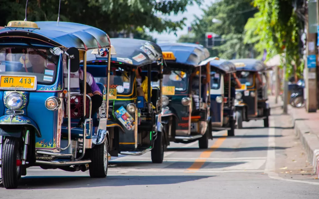 Rickshaws all lined up 
