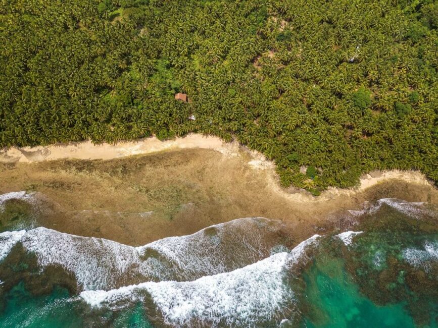 Aerial View of Secret Beach Siargao