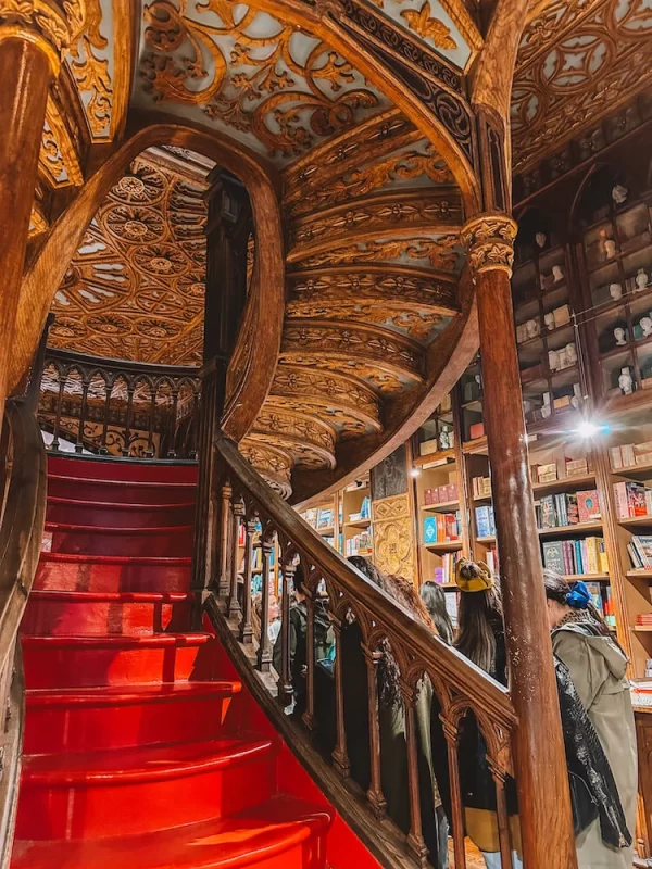 Red Staircase in Livraria Lello