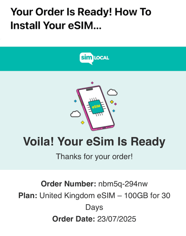 Sim Local Review, Uk eSIM Ready