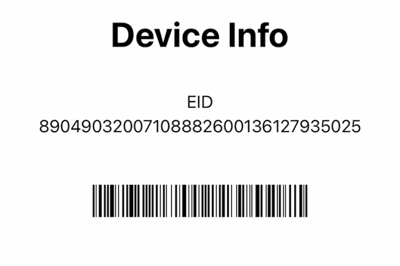 EID number for eSIM compatible phones
