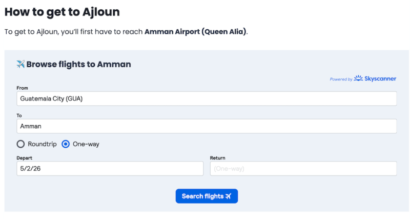 Skyscanner widget