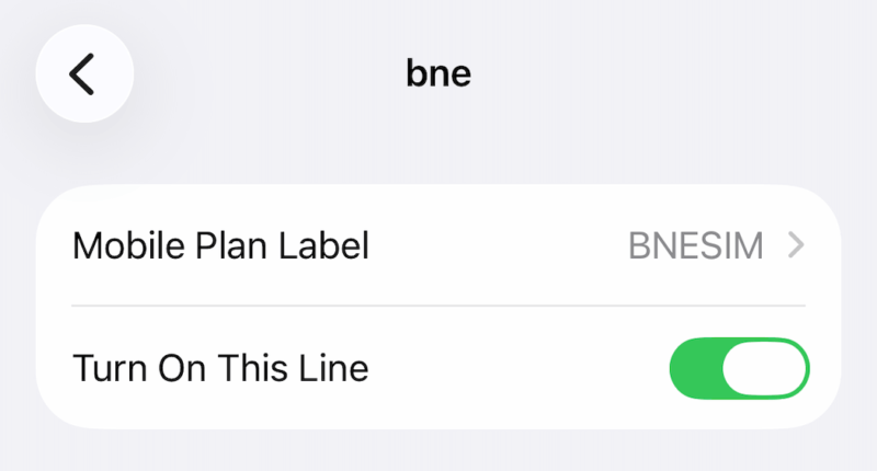 BNESIM turn on this line